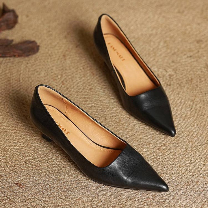 Elise™ | Sculpted Point-Toe Leather Pumps