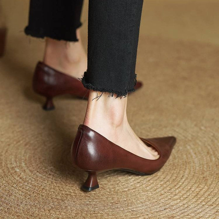 Elise™ | Sculpted Point-Toe Leather Pumps