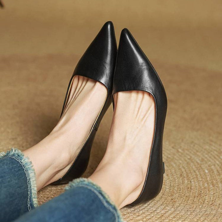 Elise™ | Sculpted Point-Toe Leather Pumps