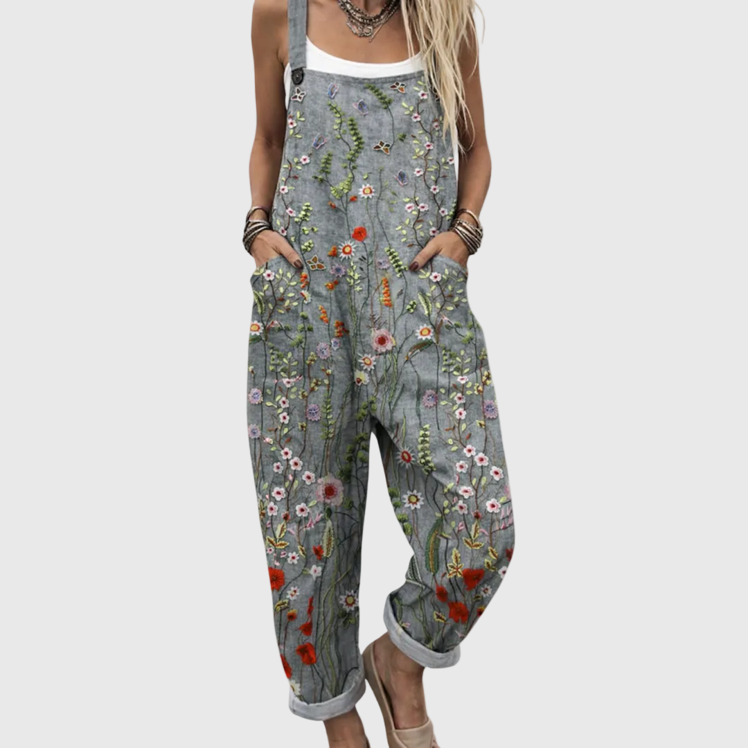 Cozy Printed Dungarees