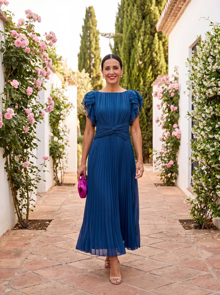 Amelia™ | Elegant Pleated Midi Dress
