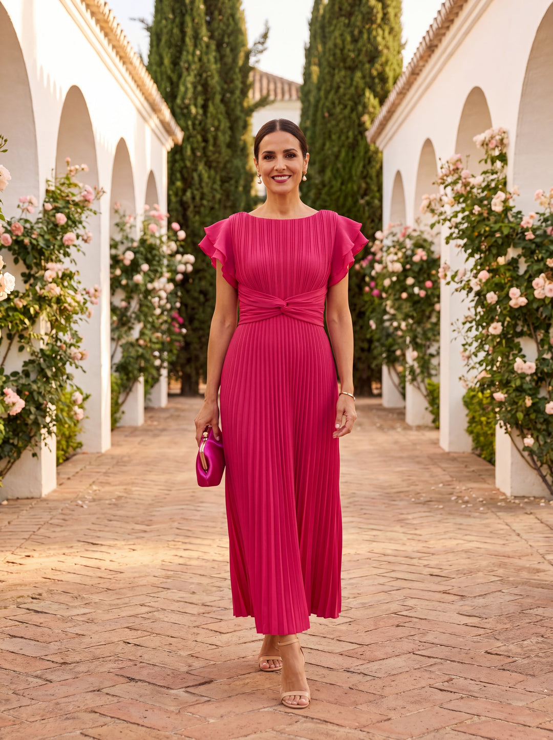Amelia™ | Elegant Pleated Midi Dress