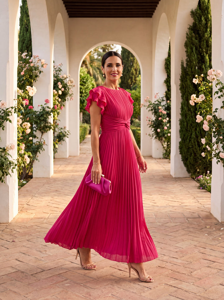 Amelia™ | Elegant Pleated Midi Dress