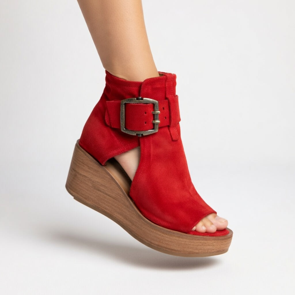Chloe™ | Modern Open-Toe Wedge Booties