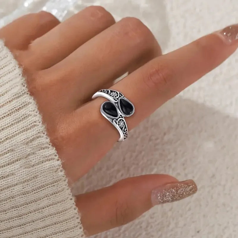 Graceful Moonstone Flower Ring