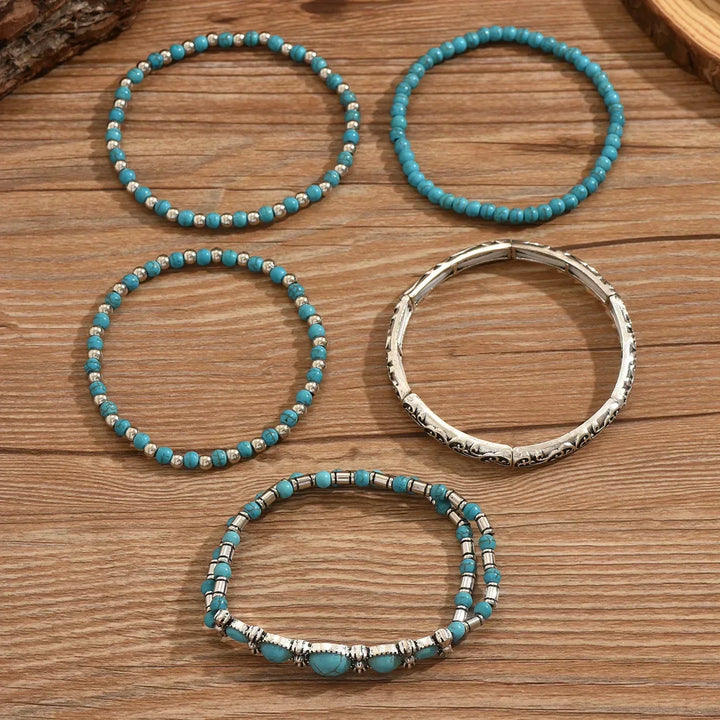 Turquoise Bead Bracelet Set