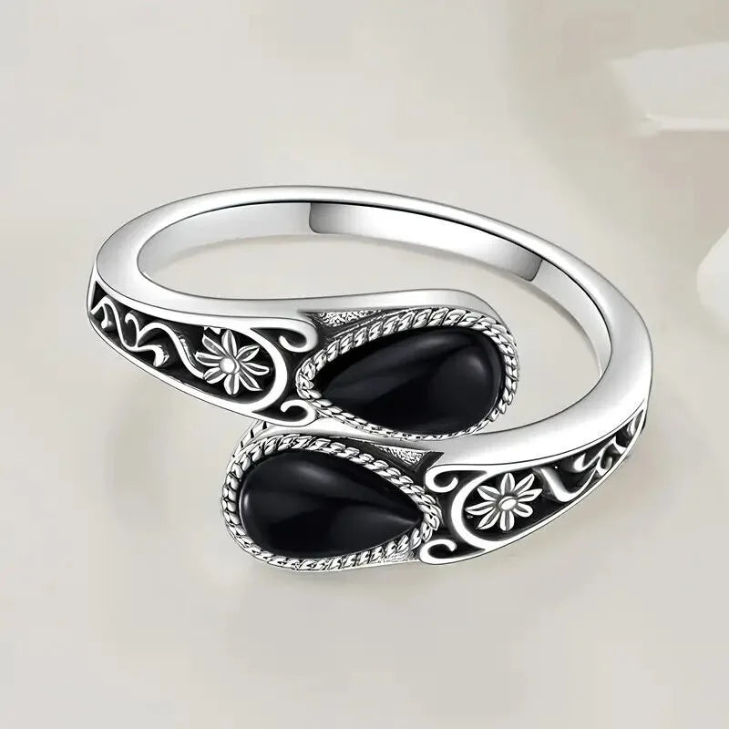 Graceful Moonstone Flower Ring
