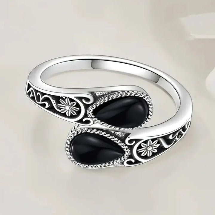 Graceful Moonstone Flower Ring