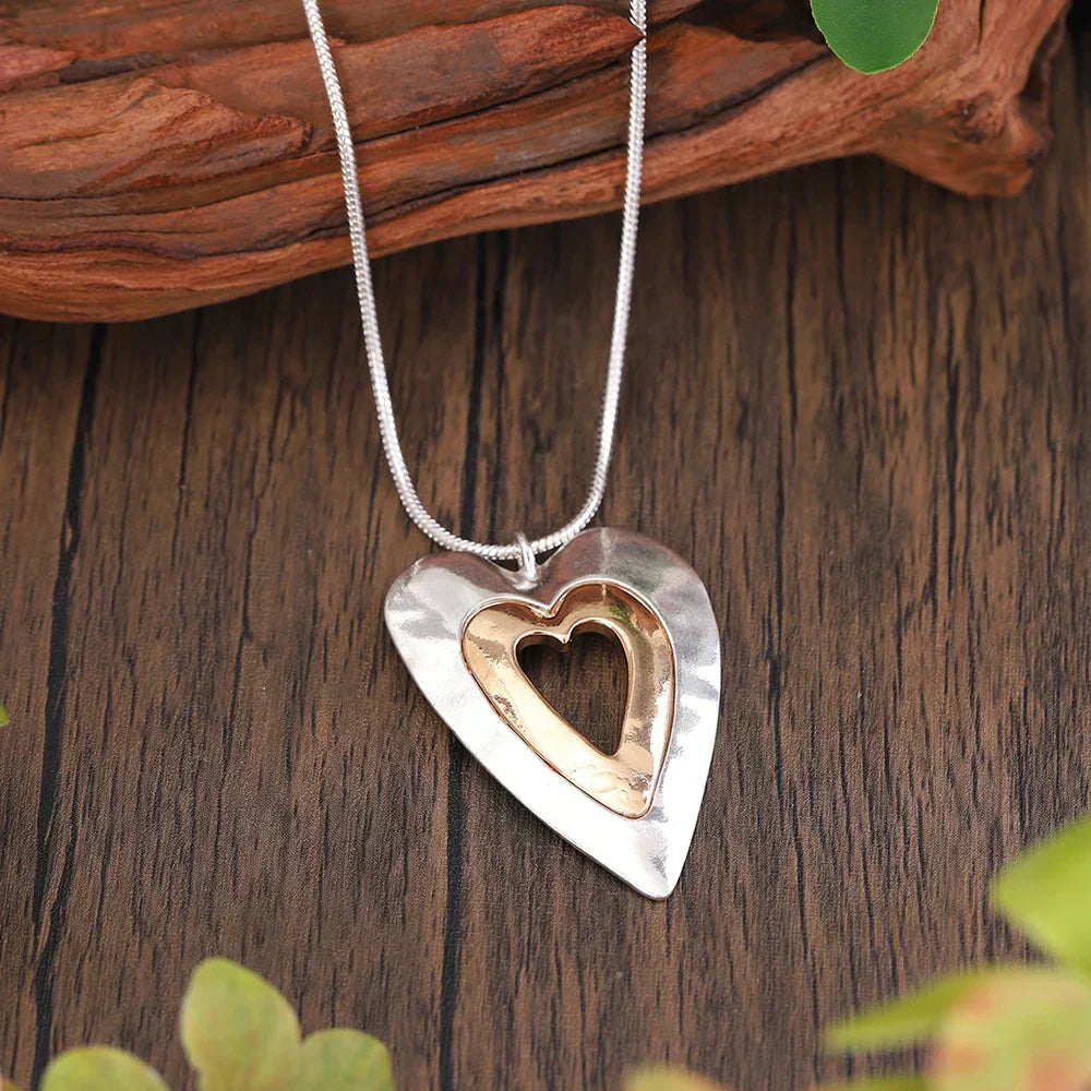 Antique Silver and Gold Hart Necklace