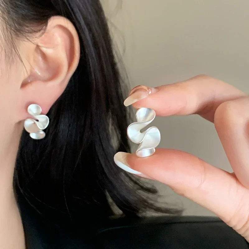 Silver and 18K Gold Floral Earrings
