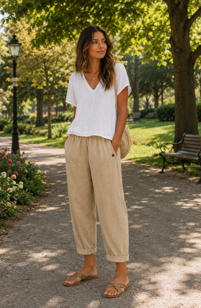 Evelyn™ | Riviera Linen Drawstring Pants