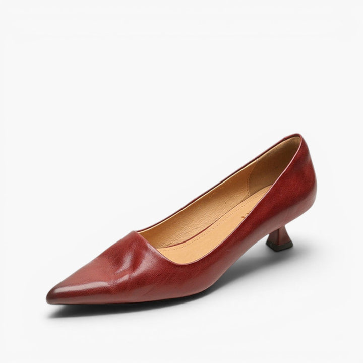 Elise™ | Sculpted Point-Toe Leather Pumps
