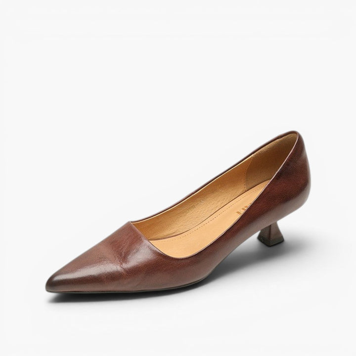 Elise™ | Sculpted Point-Toe Leather Pumps