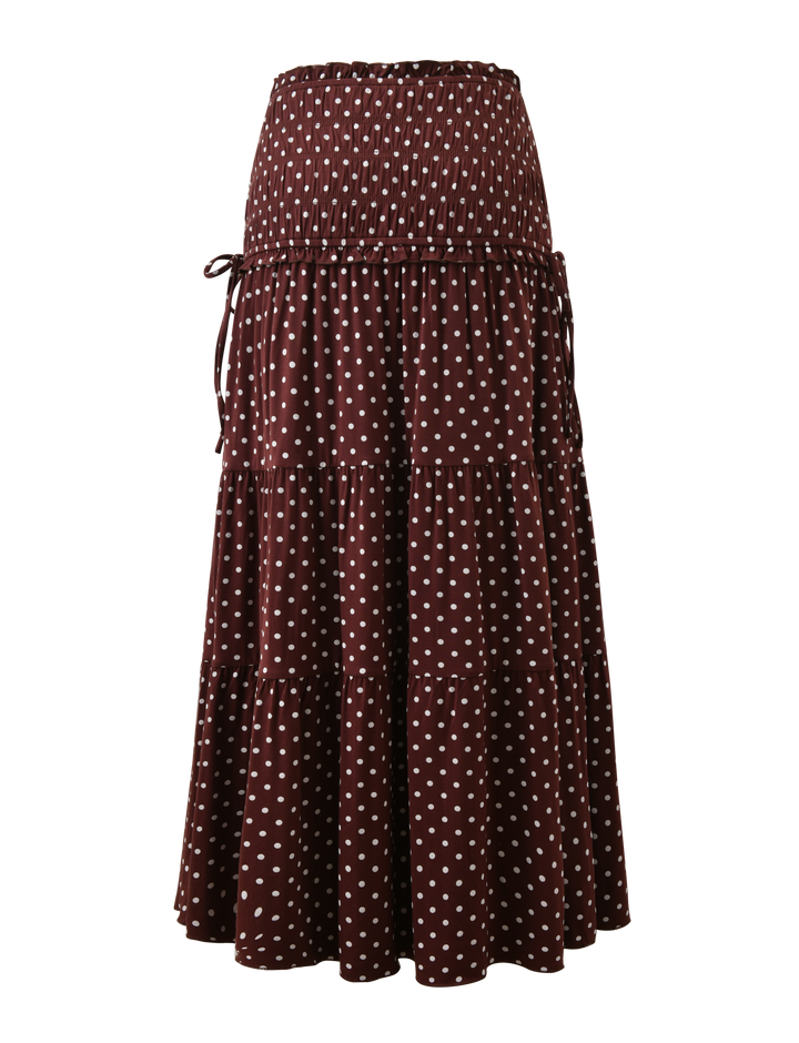 DENALI MAXI SKIRT - BROWN DOT