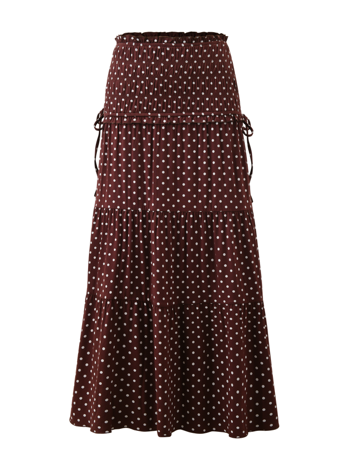DENALI MAXI SKIRT - BROWN DOT