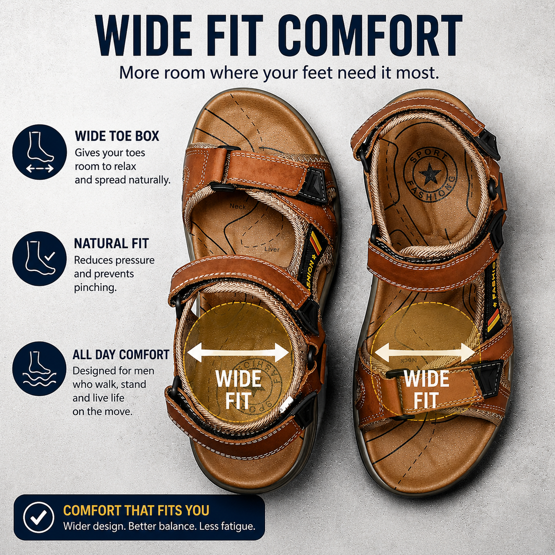 Bennett™ | AirCushion Adjustable Leather Sandals