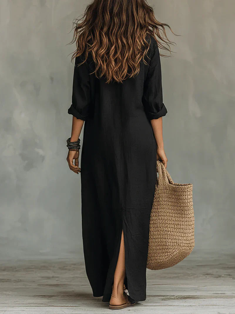 Harper™ | Bohemian Button-Front Maxi Dress