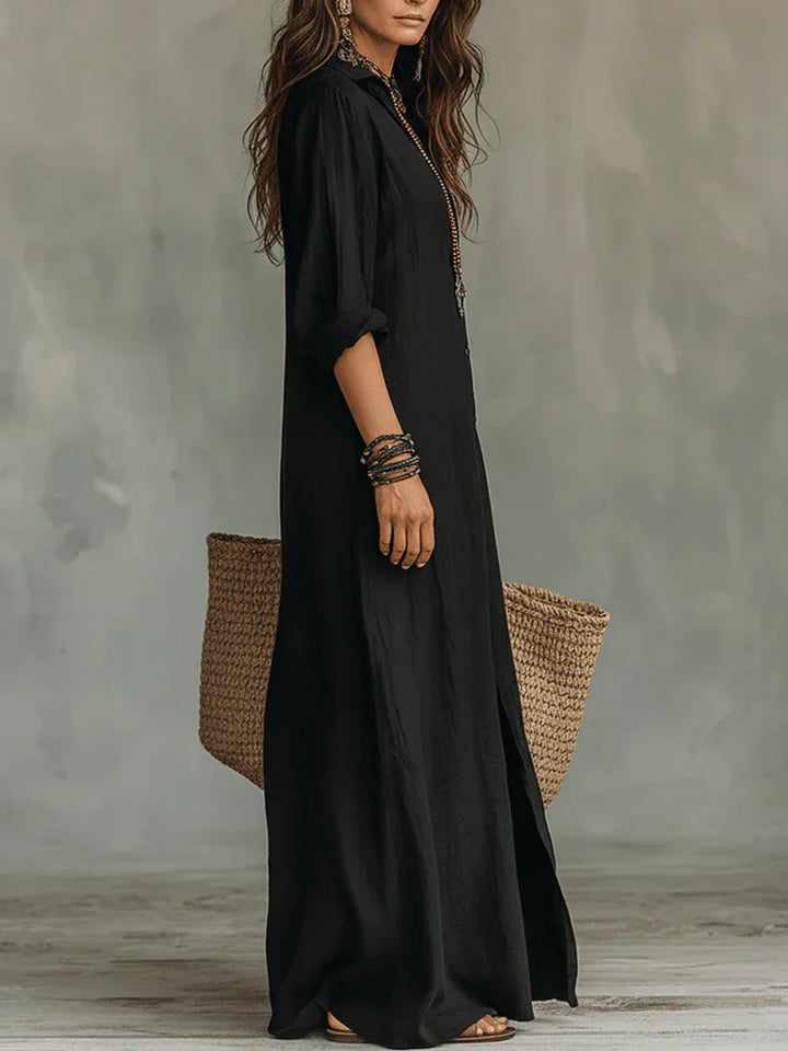 Harper™ | Bohemian Button-Front Maxi Dress