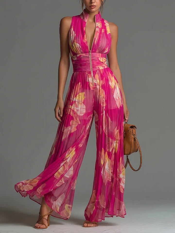 Isla™ | Ivory Cascade Halter Jumpsuit