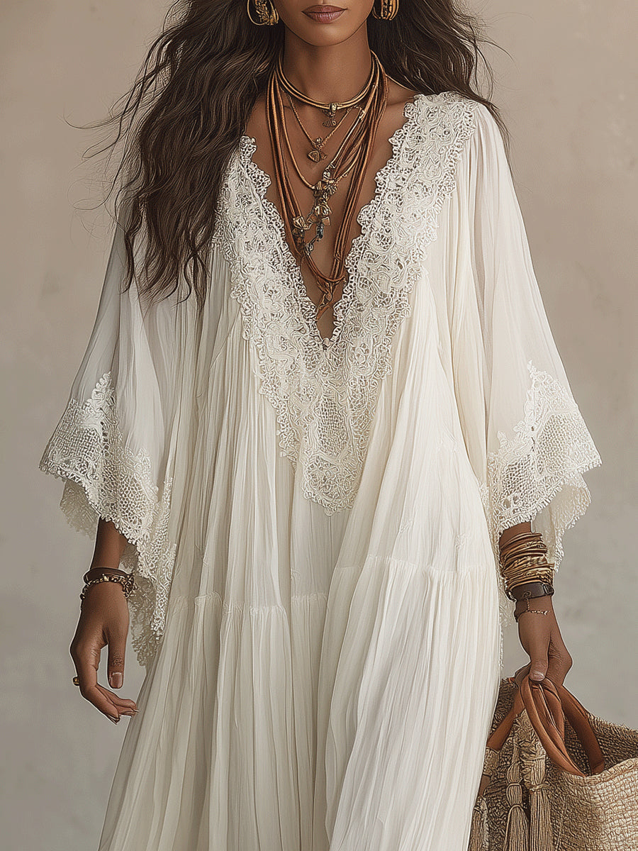 Celina™ | Ivory Lace Dream Maxi Dress