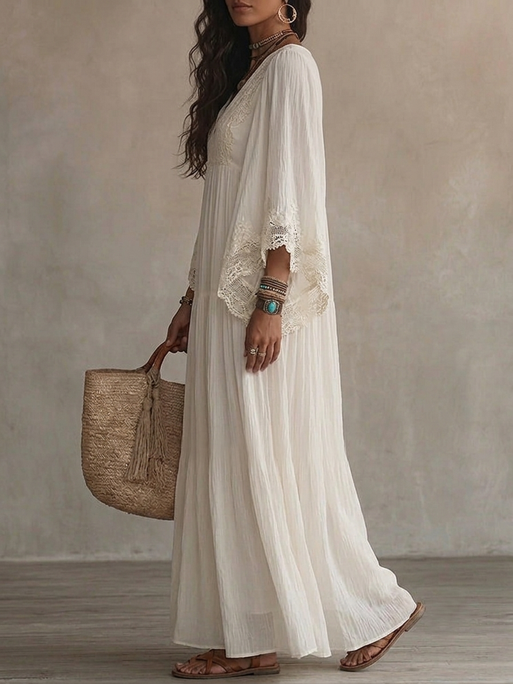 Celina™ | Ivory Lace Dream Maxi Dress