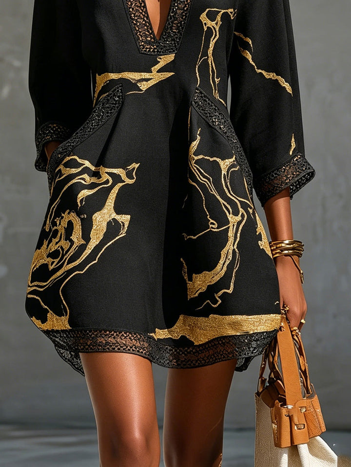 Bianca™ | Gilded Marble Mini Dress