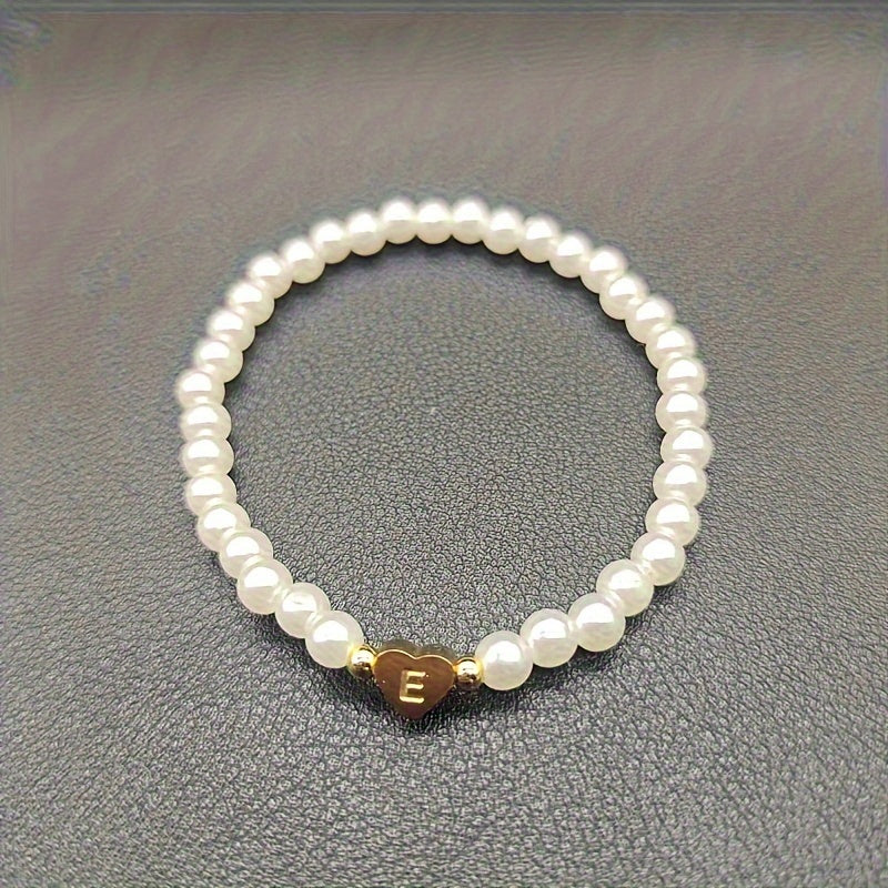 Stylish Heart Initial Bracelet (A–Z)