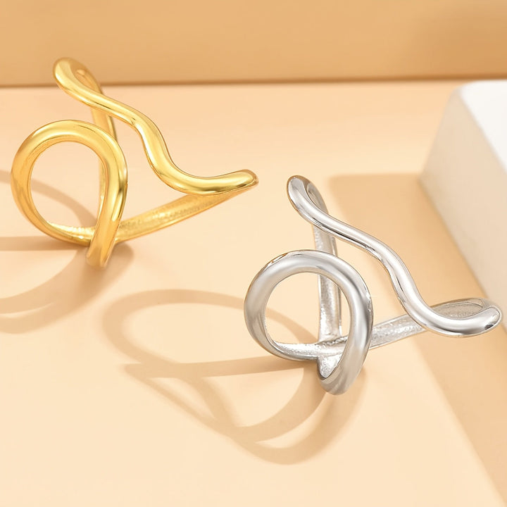 Stylish Asymmetrical Wave Ring