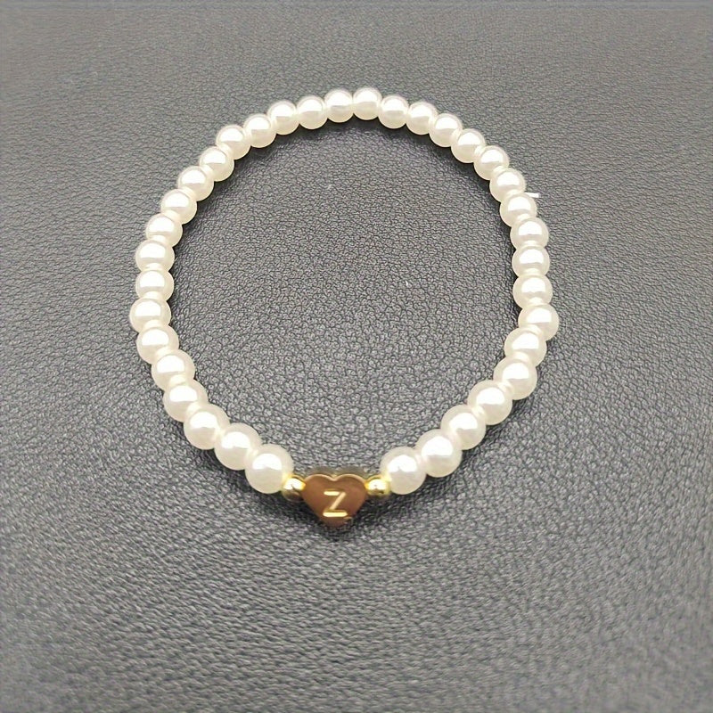 Stylish Heart Initial Bracelet (A–Z)
