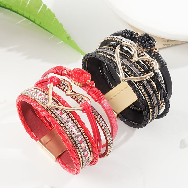 Layered Bohemian Leather Bracelet