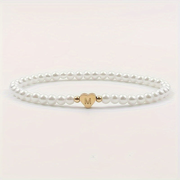 Stylish Heart Initial Bracelet (A–Z)