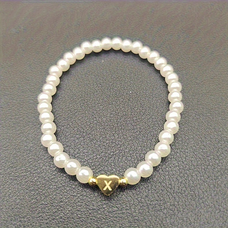 Stylish Heart Initial Bracelet (A–Z)