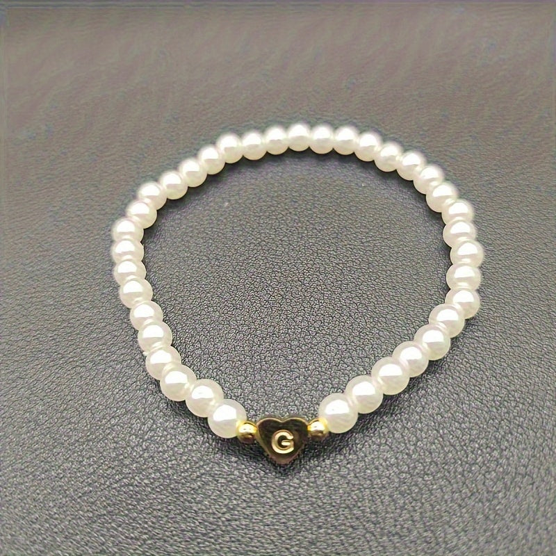 Stylish Heart Initial Bracelet (A–Z)