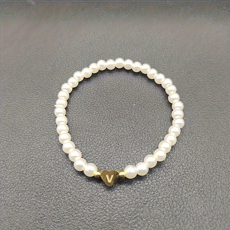 Stylish Heart Initial Bracelet (A–Z)