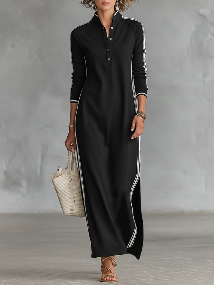 Camille™ | Contrast-Trim Sport Maxi Dress