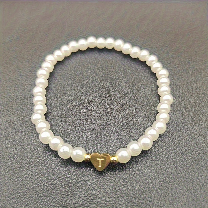 Stylish Heart Initial Bracelet (A–Z)
