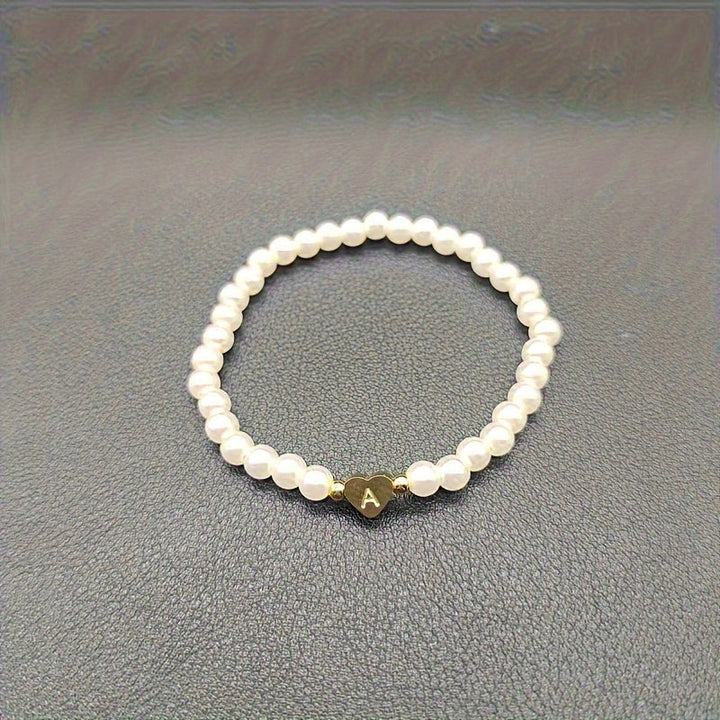 Stylish Heart Initial Bracelet (A–Z)