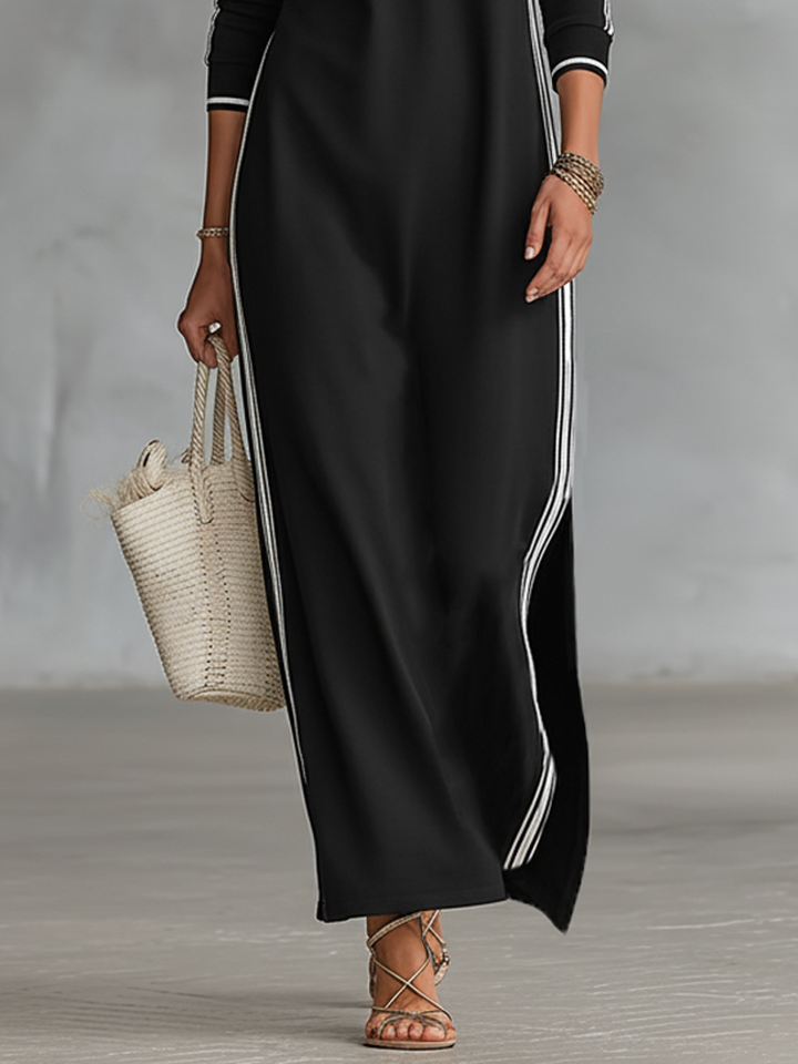 Camille™ | Contrast-Trim Sport Maxi Dress