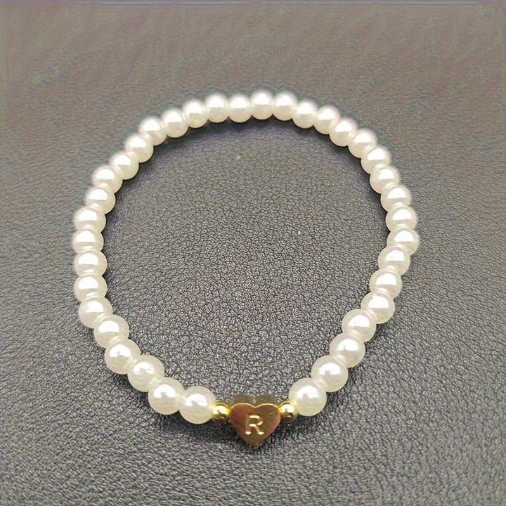 Stylish Heart Initial Bracelet (A–Z)