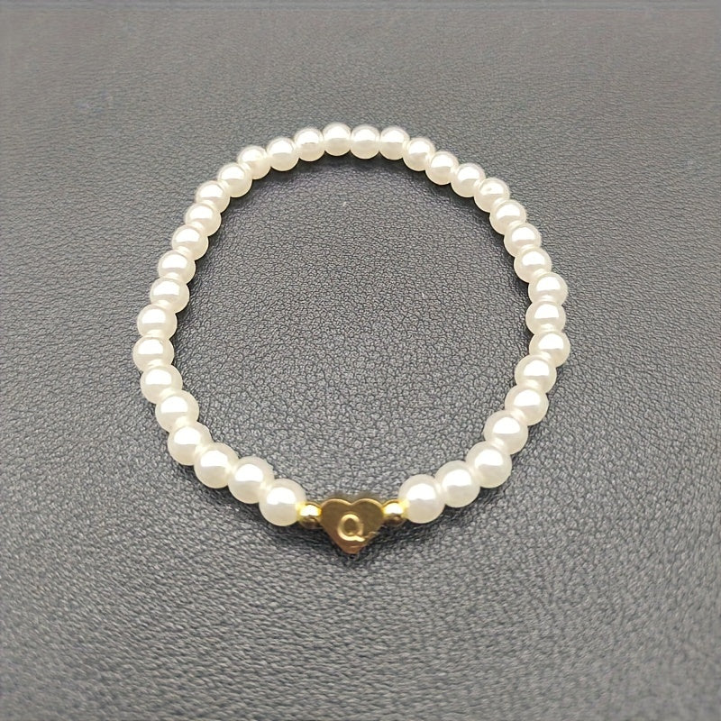 Stylish Heart Initial Bracelet (A–Z)