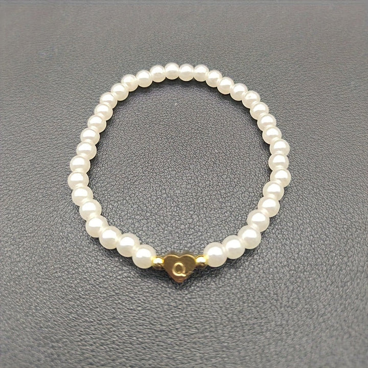 Stylish Heart Initial Bracelet (A–Z)