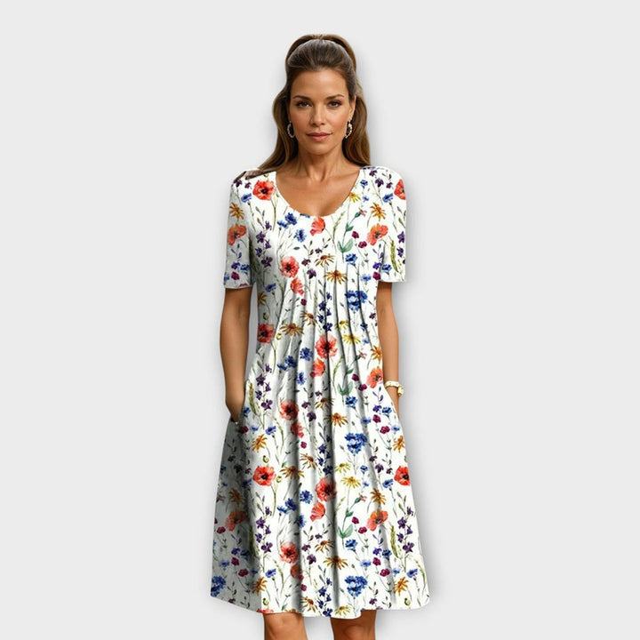 Marlowe™ | Meadow Bloom Flattering Midi Dress