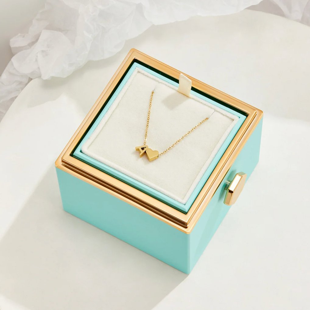 Classic Heart Pendant Necklace with Personalized Initial