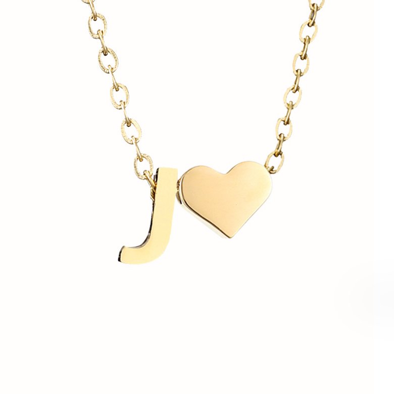 Classic Heart Pendant Necklace with Personalized Initial