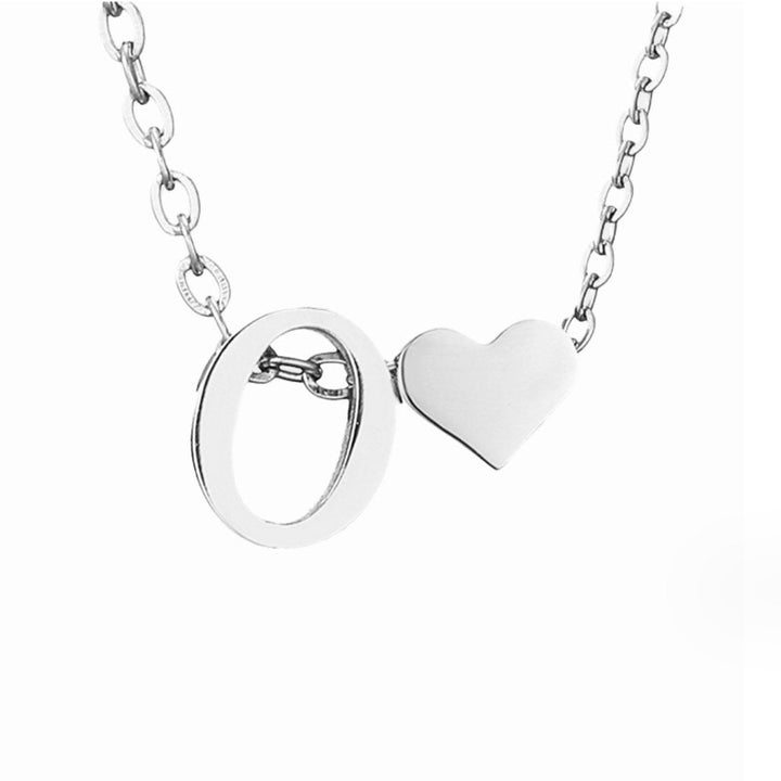 Classic Heart Pendant Necklace with Personalized Initial