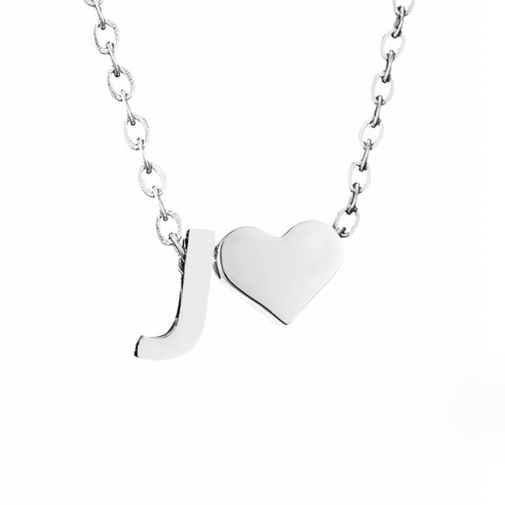 Classic Heart Pendant Necklace with Personalized Initial
