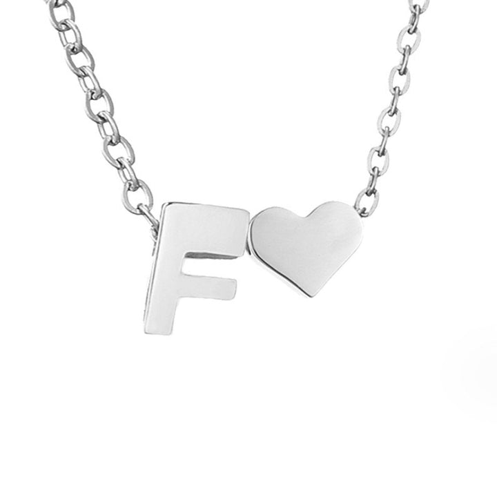 Classic Heart Pendant Necklace with Personalized Initial