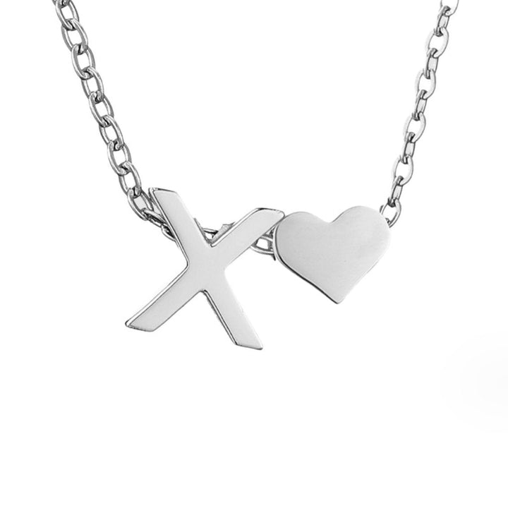 Classic Heart Pendant Necklace with Personalized Initial