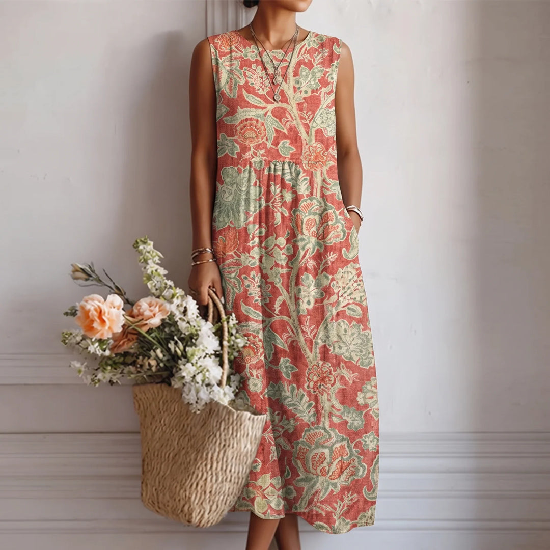 Rosalie™ | Botanical Paisley Midi Dress