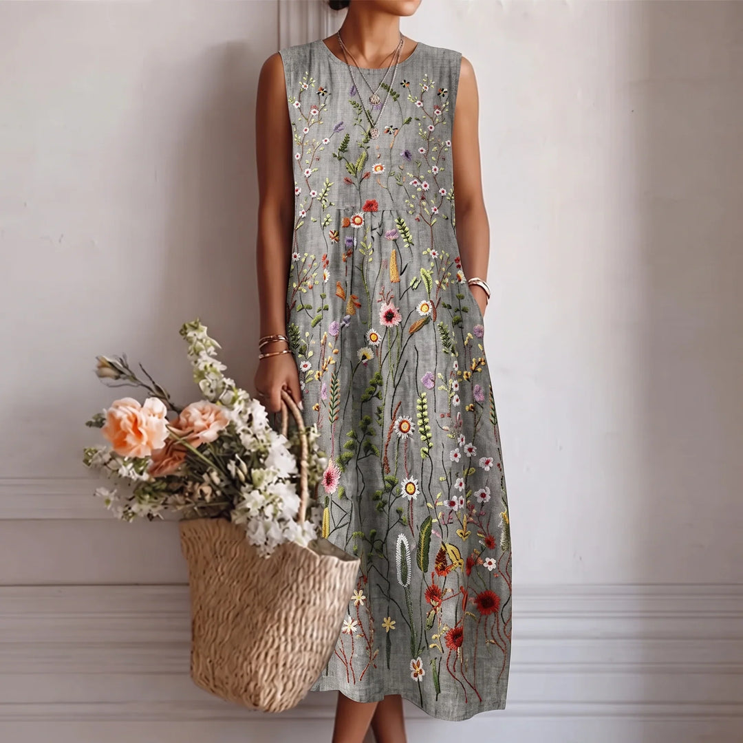 Rosalie™ | Botanical Paisley Midi Dress